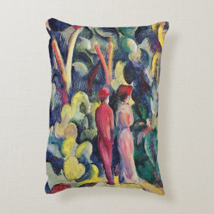 Coussins Décoratifs Couple sur le chemin de la forêt par August Macke
