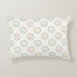 Coussins Décoratifs Couronne florale de Pâques à l'aquarelle
