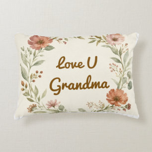 Coussins Décoratifs Couronne florale personnalisée pour grand-mère