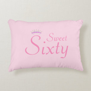 Coussins Décoratifs Couronne Moderne Sweet Sixty sur Fond Rose Clair