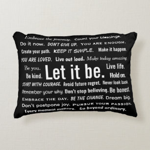 Coussins Décoratifs Courtes citations inspirantes sur noir