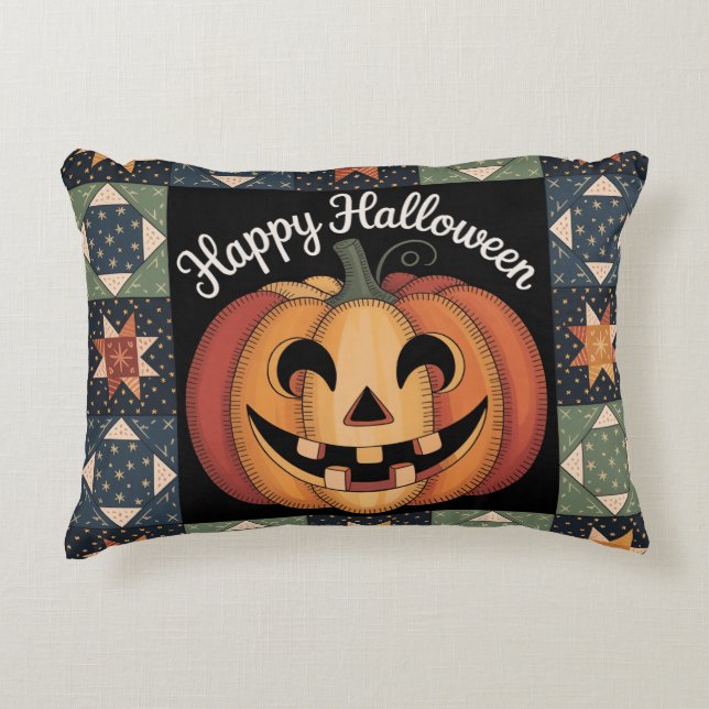 Coussins Décoratifs Couvercle d'oreiller à lancer Jack-O'-Lantern (Devant)