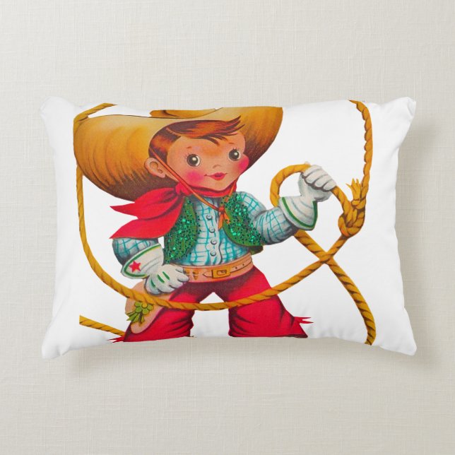 Coussins Décoratifs Cowboy Retro Boy Child Cute Western (Devant)