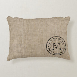 Coussins Décoratifs Créez Votre Propre Monogramme de Logo Rétro en Toi