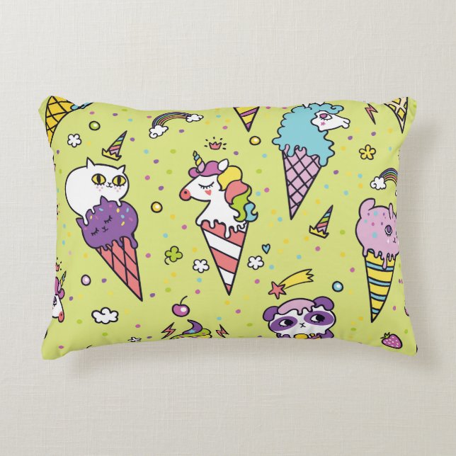 Coussins Décoratifs Crème glacée Pop Cute : Motif animal (Devant)