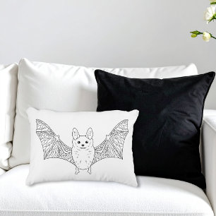 Coussins Décoratifs Cute Bat Line Art Halloween Art
