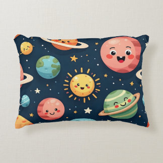 Coussins Décoratifs Cute Kawaii Solar System Planets Accent Pillow