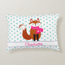 Cute Little Fox rose Pink Nursery personnalisée