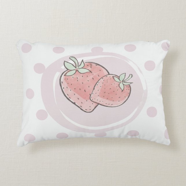 Coussins Décoratifs Cute Strawberry  Pillow (Devant)