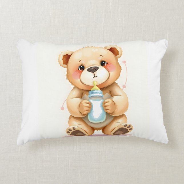 Coussins Décoratifs Cute Watercolor Baby Teddy Bear Illustration  (Devant)