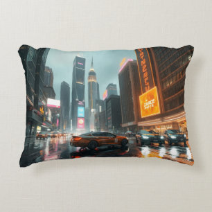 Coussins Décoratifs Cyberpunk Skyscrapper City Cars