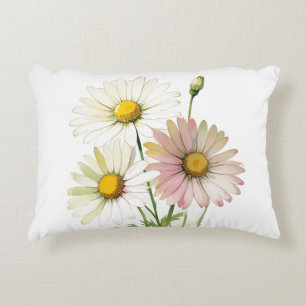 Coussins Décoratifs Daisy Watercolor Flower Moderne Professionnel