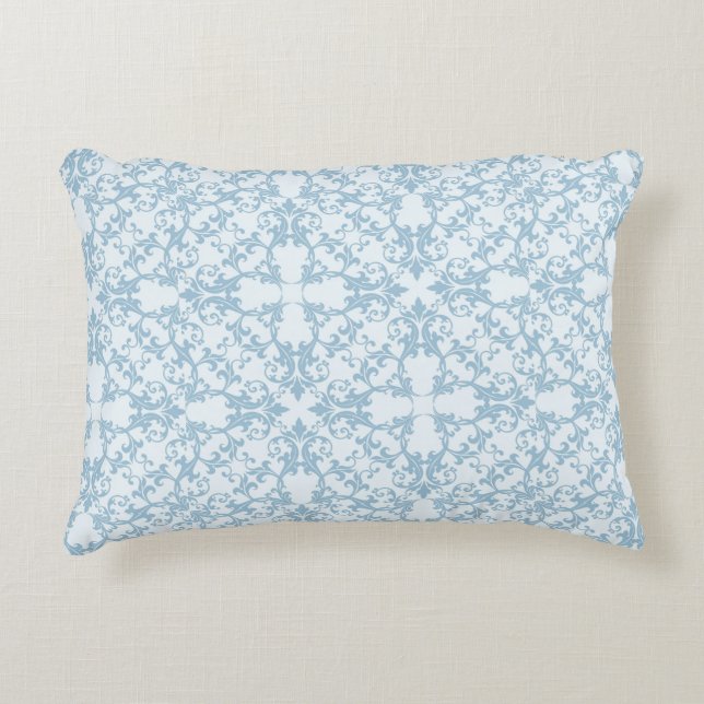 Coussins Décoratifs Damassé bleu-clair (Devant)