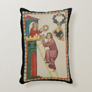 Coussins Décoratifs Dame offrant un cadeau à un prétendant, 14e siècle