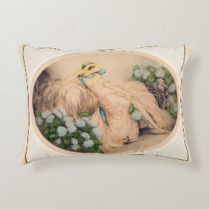 Coussins Décoratifs Dame rose de Louis Icart