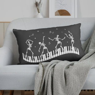 Coussins Décoratifs Dancing Skeletons Clavier Music Enseignant Noir