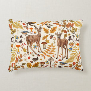 Coussins Décoratifs Dans les bois / Cerf d'automne sur le blanc