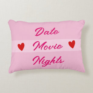 Coussins Décoratifs Date Vidéo Nuits Typographie Girl Rose