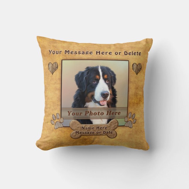 Coussins décoratifs de chien avec photo (Recto)