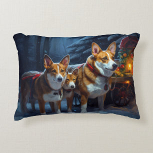 Coussins Décoratifs Décor de Noël Basenji Snowy Sleigh