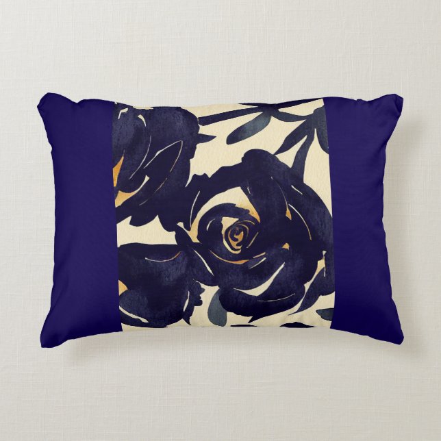 Coussins Décoratifs Deep blue floral (Devant)