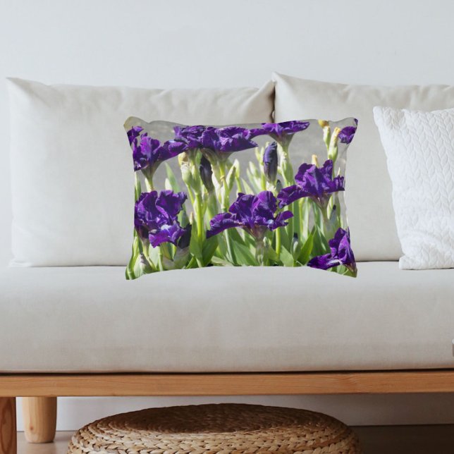Coussins Décoratifs Deep Purple Irises Floral (In Situ Sofa)