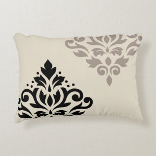 Coussins Décoratifs Défiler Damask Art I Black Taupe Crème