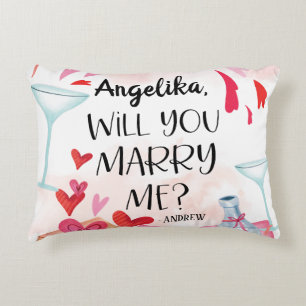 Coussins Décoratifs Demande en mariage   Veux-tu m'épouser ? Nom perso