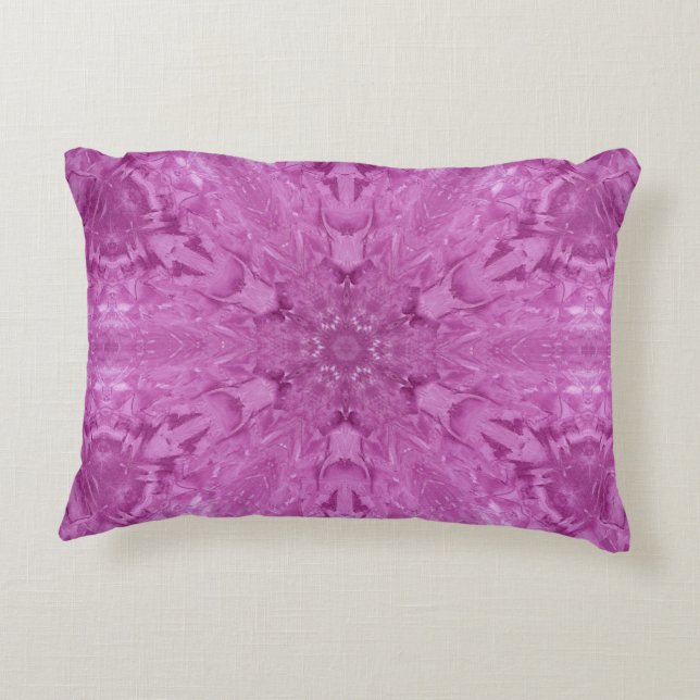 Coussins Décoratifs Dentelle féminine rose Kaleidoscope Flocon de neig (Dos)