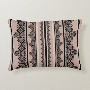 Coussins Décoratifs Dentelle noire, ajourée, arrière - plan marron, be