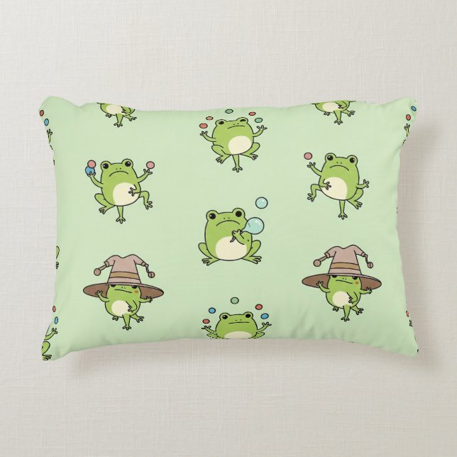 Coussins Décoratifs Des grenouilles amusantes sur le coup (Devant)