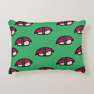 Coussins Décoratifs Dessin Kawaii Sushi, Riz de Poisson et Algues
