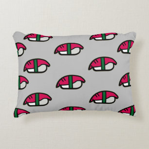 Coussins Décoratifs Dessin Kawaii Sushi, Riz de Poisson et Algues