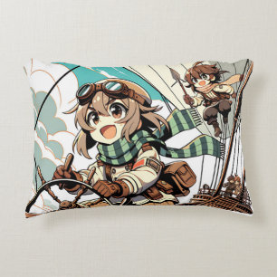 Coussins Décoratifs Deux filles naviguent sur un bateau