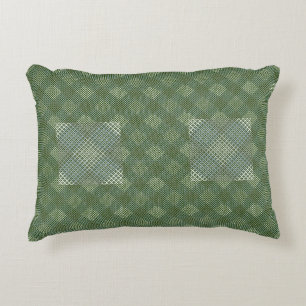 Coussins Décoratifs Diagonale 2tones du motif Checker.bx4x4 DGreen BG