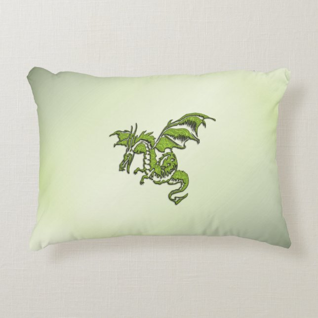Coussins Décoratifs Dragon de combat vert (Devant)