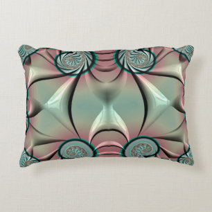 Coussins Décoratifs ~DRAGON WINGS Vert rose ~ Design fractal ~