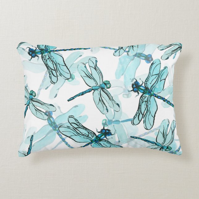Coussins Décoratifs Dragonflies élégantes : Aquarelle (Devant)