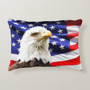 Coussins Décoratifs Drapeau américain avec aigle chauve