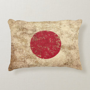 Coussins Décoratifs Drapeau japonais vintage âgé rugueux