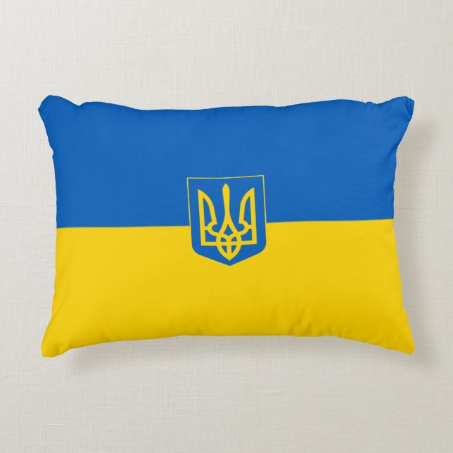 Coussins Décoratifs Drapeau ukrainien Armoiries (Devant)