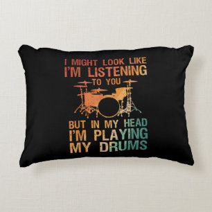 Coussins Décoratifs Drôle Drummer Art Pour Hommes Femmes Drum Player P