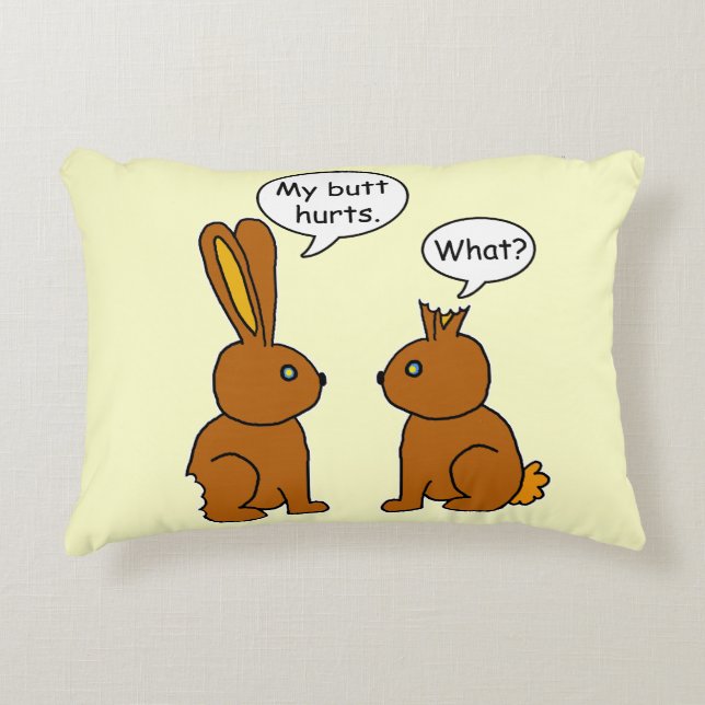 Coussins Décoratifs Drôle mon bout blesse des lapins (Devant)