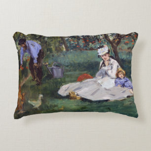Coussins Décoratifs Edouard Manet - La famille Monet dans leur jardin