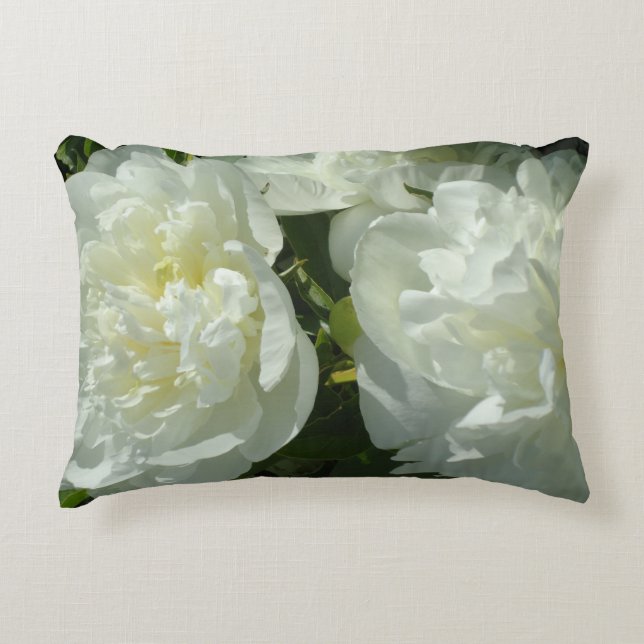 Coussins Décoratifs Elégant blanc peony floral blanc photo (Devant)