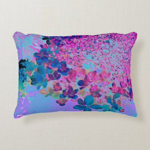 Coussins Décoratifs Élégant bleu foncé et lumière magenta Hydrangea