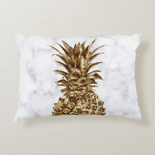 Coussins Décoratifs élégant joli ceinture en or et blanc marbre ananas