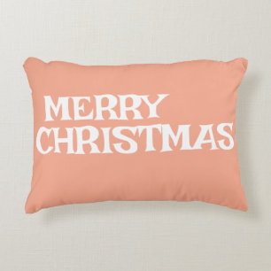 COUSSINS DÉCORATIFS ÉLÉGANT MODERNE ET ÉLÉGANT, JOYEUX CHRISTMAS PEACH