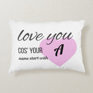 Coussins Décoratifs Elegant Monogram Initial Love You cos Valentine