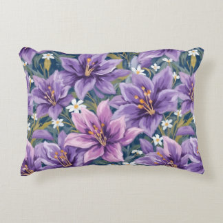 Coussins Décoratifs Elegant Purple Lily Floral Oil Painting